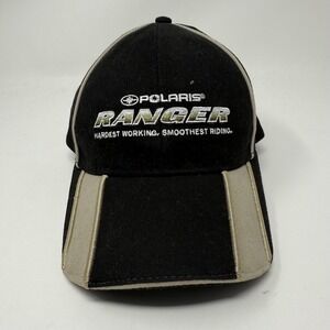 Pure Polaris Ranger Hat Cap Strap Back Mens One Size Black Embroidered Offroad